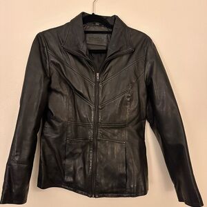 Sleek Black Leather Jacket by